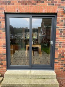 Grey PVC Patio Sliding Doors