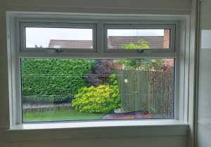 White Casement window from inside the house, installed in Glasgow