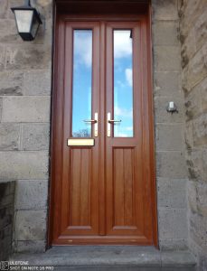 Golden Oak Storm Doors, Half Glazed installed in Clydebank