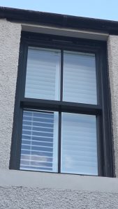 Black uPVC Sash & Case Window with single astragal