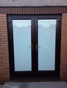 Rosewood French Doors with Integral blinds