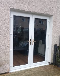 White French Doors with Gold Handles