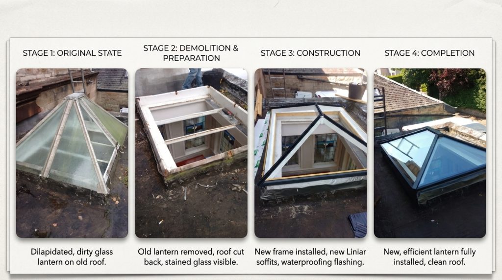Stage by Stage Roof Lantern replacement in Bearsden, Glasgow